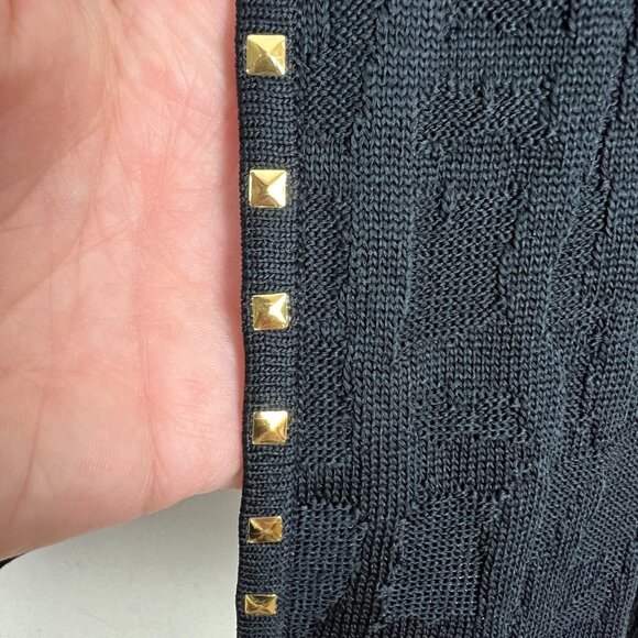 Ming Wang Cardigan Jacket Women 2X Black Pink Open Front Knit 3/4 Sleeve Studded - Picture 4 of 12